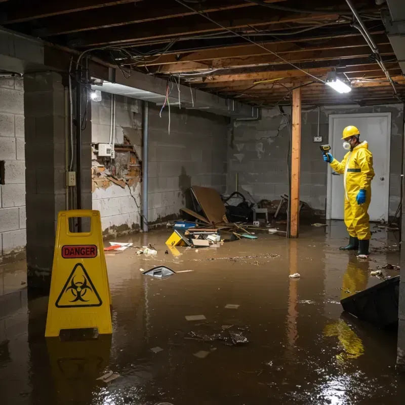 Flooded Basement Electrical Hazard in Brockport, NY Property